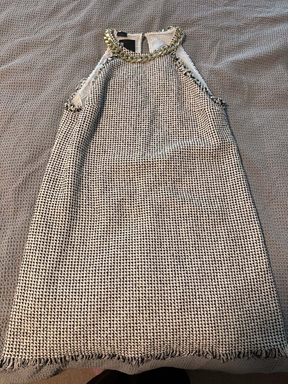 PINKO Tranquillo Abito Tweed Fantasia Micro Texture Dress Size 10